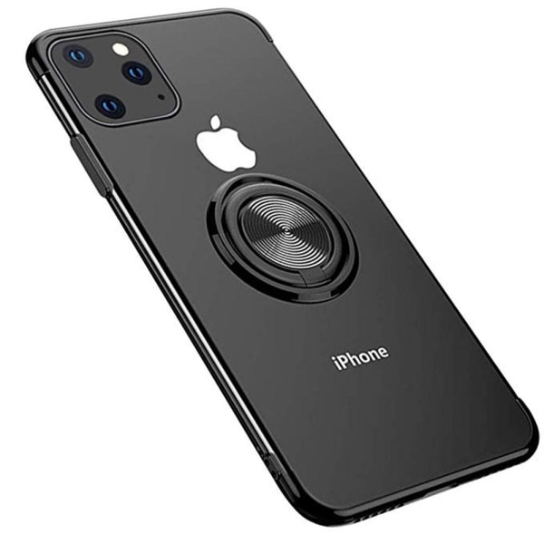 iPhone 11 Pro - Praktiskt Skyddsskal med Ringh�llare Floveme Black Svart
