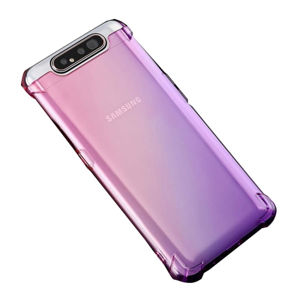 Samsung Galaxy A80 - Slidstærkt silikonecover tykt hjørne FLOVEME Blå/Rosa