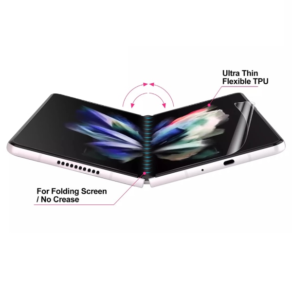 2-PACK Galaxy Z Fold 4 - 4-in-1 Skärmskydd & Kameralinsskydd Transparent