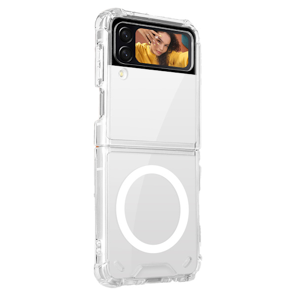 Samsung Galaxy Z Flip 4 - Magnetiskt Skyddsskal Genomskinlig