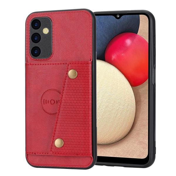 Luksus PC Leather Retro Flip Wallet Case for Galaxy A54 5G Red
