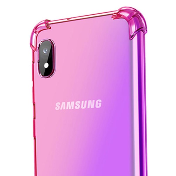 Samsung Galaxy A10 - Professionellt Skyddande Silikonskal Blue Blå/Rosa