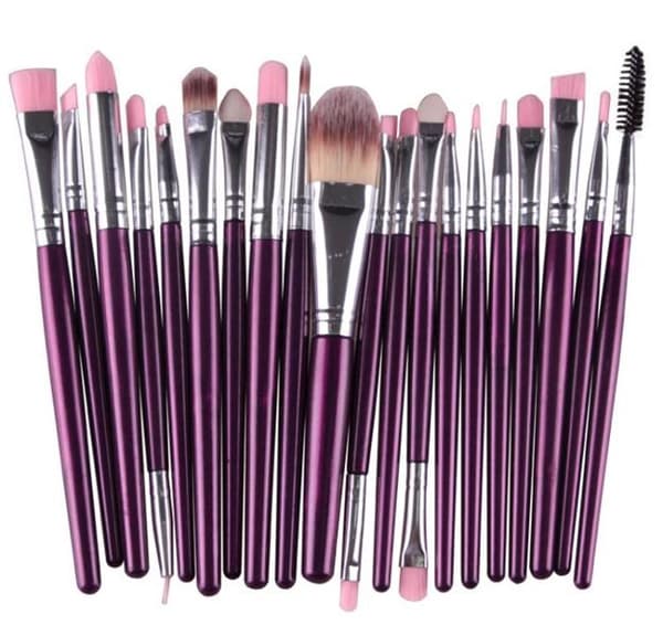 KABUKI Sminkborstset med 20 borstar - ORIGINAL - LILA/ROSEGOLD