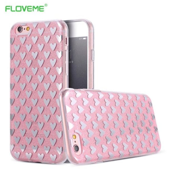 iPhone 6/6S Elegant Crystalheart-deksel fra FLOVEME ORIGINAL Grey Grå