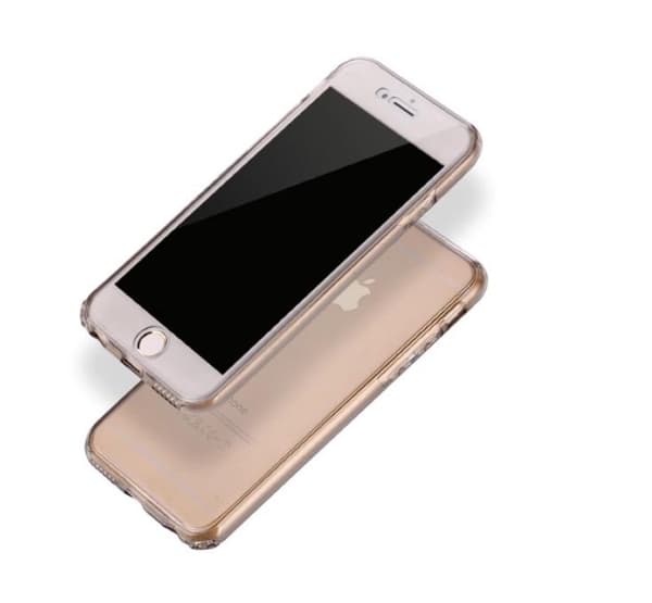 Dubbelsidigt Silikonfodral med TOUCHFUNKTION för iPhone 8 PLUS Genomskinlig