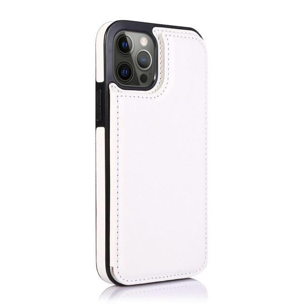 Elegant Skyddande läderfodral för iPhone 15 Pro Max White