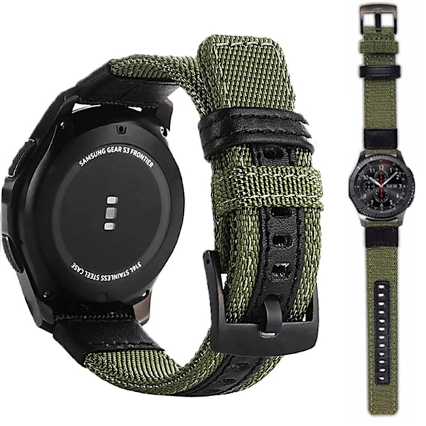 Samsung Galaxy Watch S3 Frontier - Slidstærkt nylonarmbånd Blå 22mm