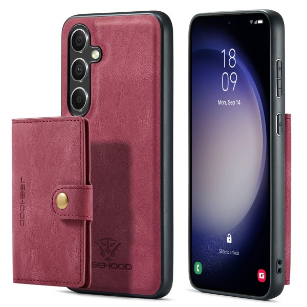 Samsung Galaxy S23FE - Plånboksfodral med Magnetisk Hållare Röd