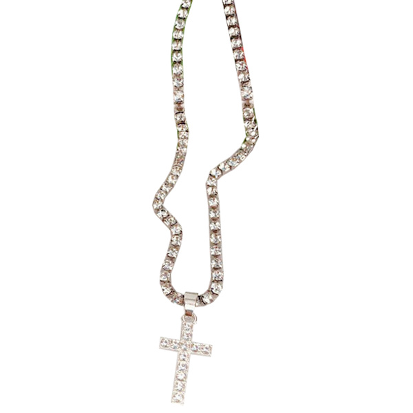 Exklusivt H�g Kvalitet Kors Halsband Silver
