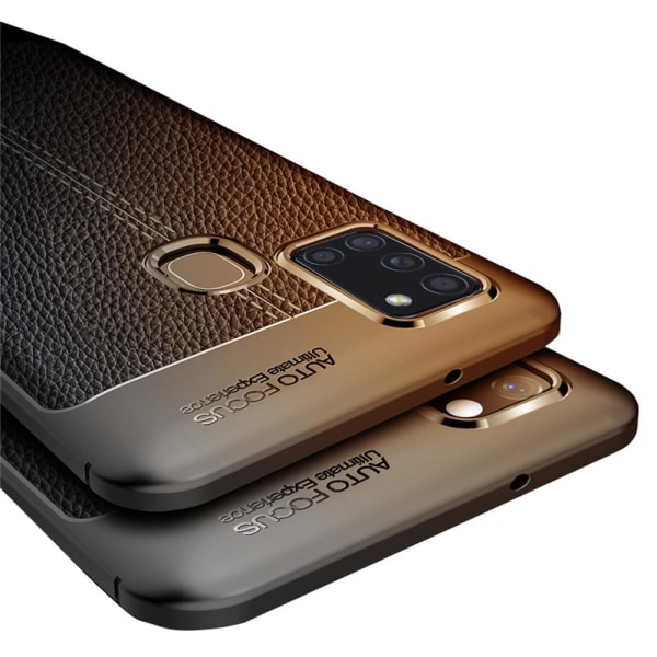 Samsung Galaxy A21S - Litchi-Design Skal Mörkblå