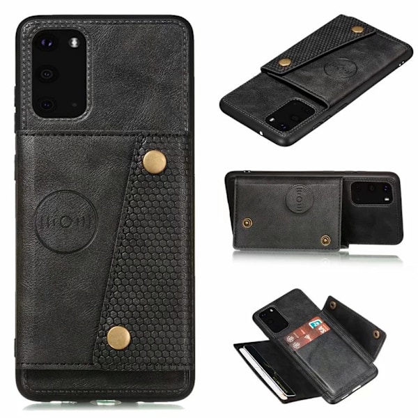 Samsung Galaxy S20 FE - Retro Cover med kortholder Mörkblå