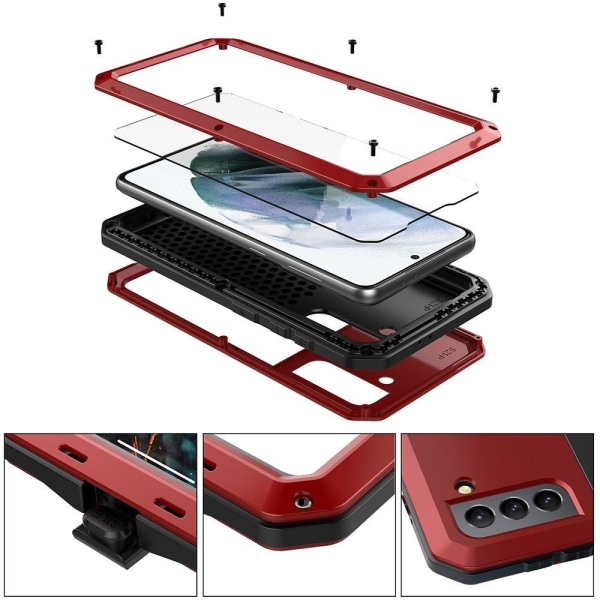 Samsung Galaxy S21 - Aluminium Skal (Heavy Duty) Röd