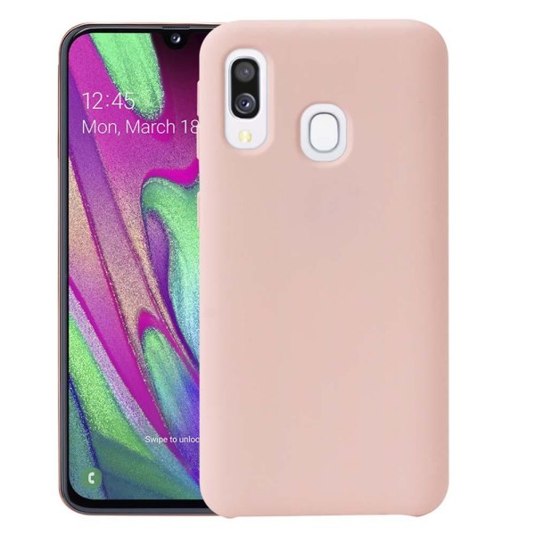 Samsung Galaxy A40 - Skyddande Matt Silikonskal Mörkblå