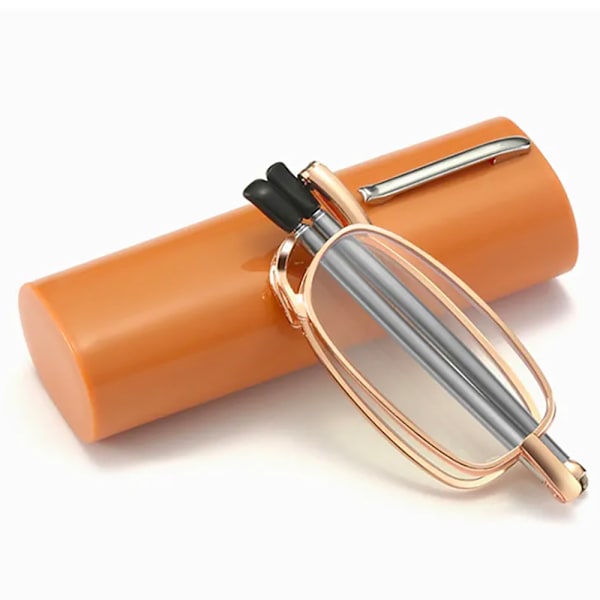 Hopfällbara Glasögon Unisex Anti-blåljusfiltrerand Läsglasögon Gold 1.0