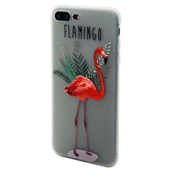 Flamingo - Retroskal av silikon för iPhone 8 Plus Flamingo