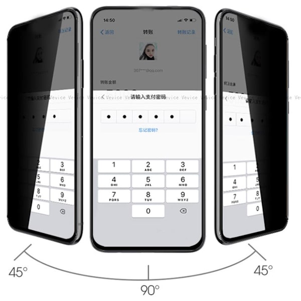 Samsung A80 2.5D Anti-Spy 2-PACK Skärmskydd Ram 9H Sekretessglas