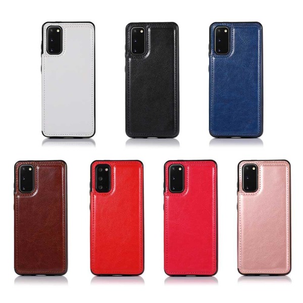 Samsung Galaxy S20 FE - Effektfullt Skal med Kortfack Röd