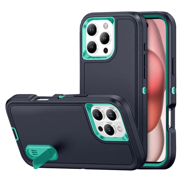 iPhone 16 Pro Max  Skal med kickstand och Air-Guard-hörn Grön