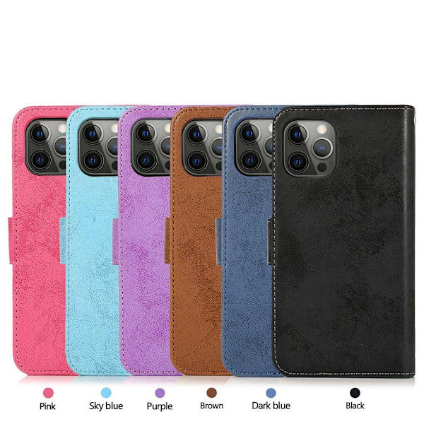 iPhone 12 Pro Max - Dobbeltfunktion Pung Etui Lila