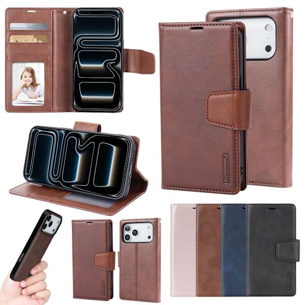 iPhone 17 Pro Miro 2-in-1 PU-Läderfodral med Ställfunktion Blå