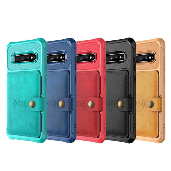 Samsung Galaxy S10 - Praktisk Smart Cover med kortrum Svart