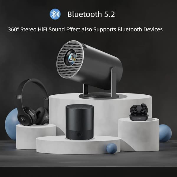 HY300Pro  Smart projektor med Android TV & 350 ANSI Svart