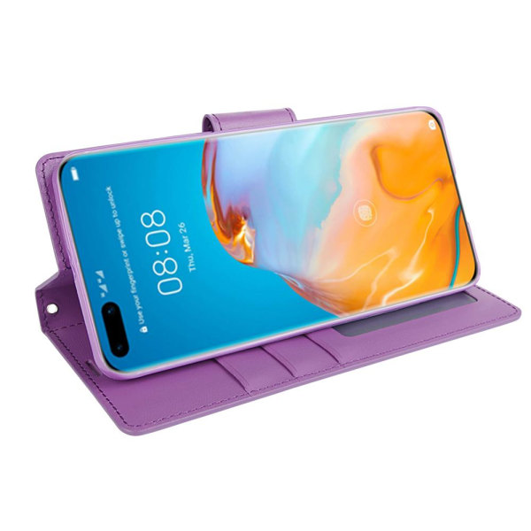 Huawei P40 Pro - Plånboksfodral (HANMAN) Rosaröd Rosaröd