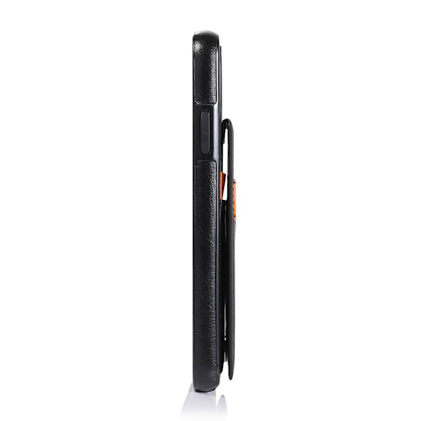 iPhone 12 Mini - LEMAN Skal med Korthållare Svart