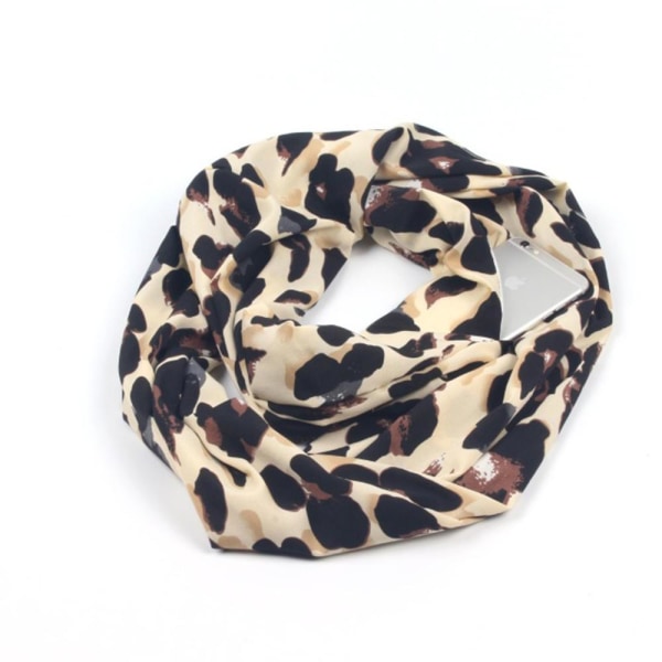 Bekväm Tunn Ringhalsduk Khaki Leopard