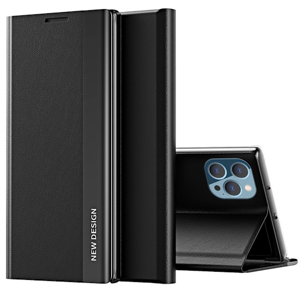 iPhone 13 Pro Max & 12 Pro Max - Elegant Fodral med Kickstand Svart