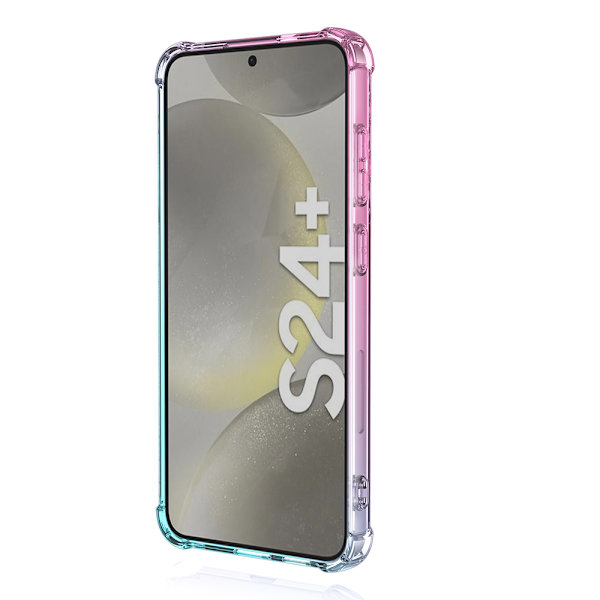 S24 - Gradient luftkudd-TPU-fodral Blå/Rosa