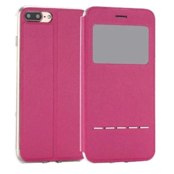 Exklusivt Smartfodral med Fönster & Svarsfunktion för iPhone 8 Rosa