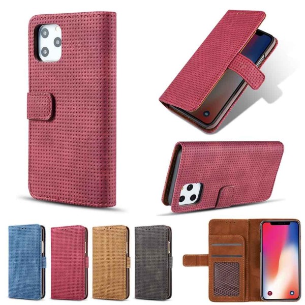 iPhone 11 Pro – Praktisk retro lommebokdeksel (LEMAN) Red Röd
