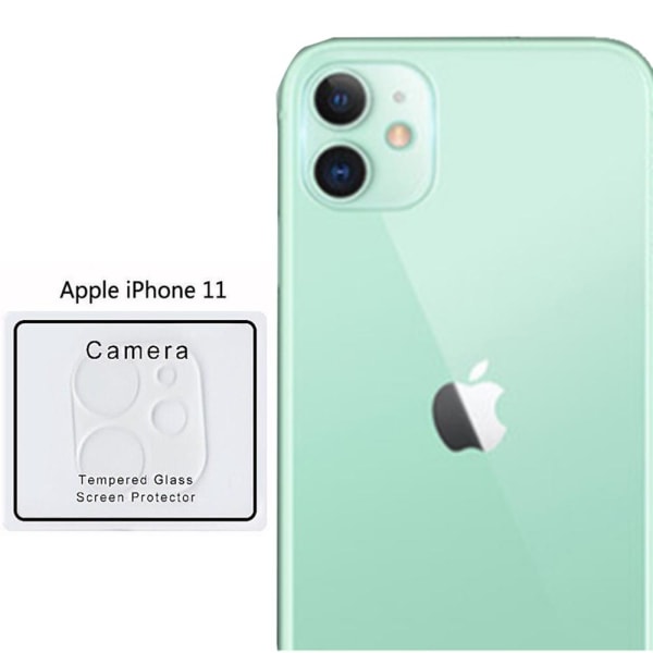 iPhone 11 3-PACK bagkamera linse skærmbeskytter 9H 2.5D FullCover Transparent/Genomskinlig