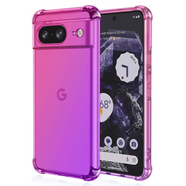 Google Pixel 8 - Flexibelt Skyddsskal i Silikon för Bättre Grepp Rosa/Grön