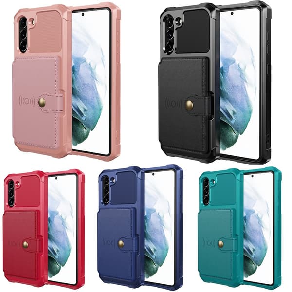 Samsung Galaxy S21 FE - Etui med kortholder Blå