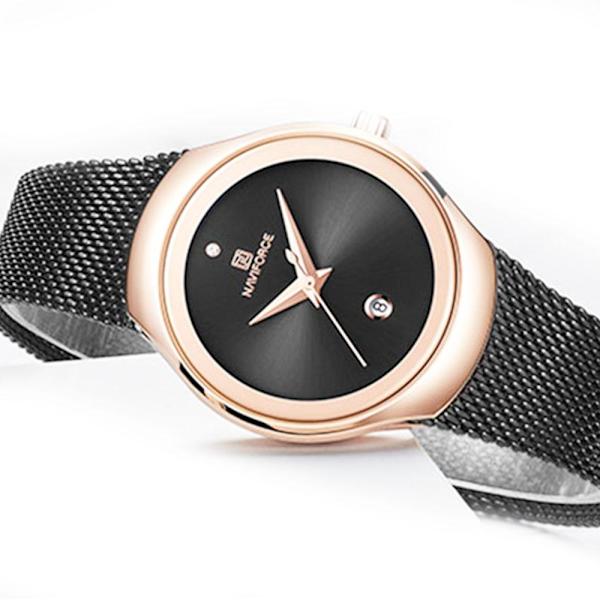 Elegant Super Slim Dam Klocka (NaviForce) Svart