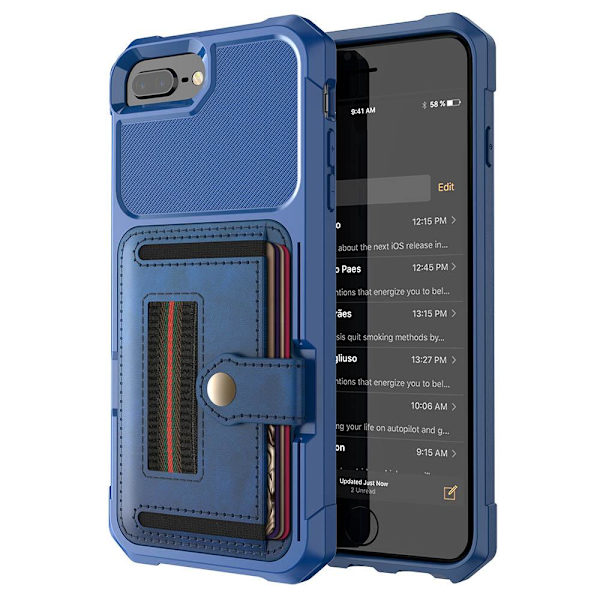 Genomtänkt Skal med Kortfack - iPhone 7 Plus Grön