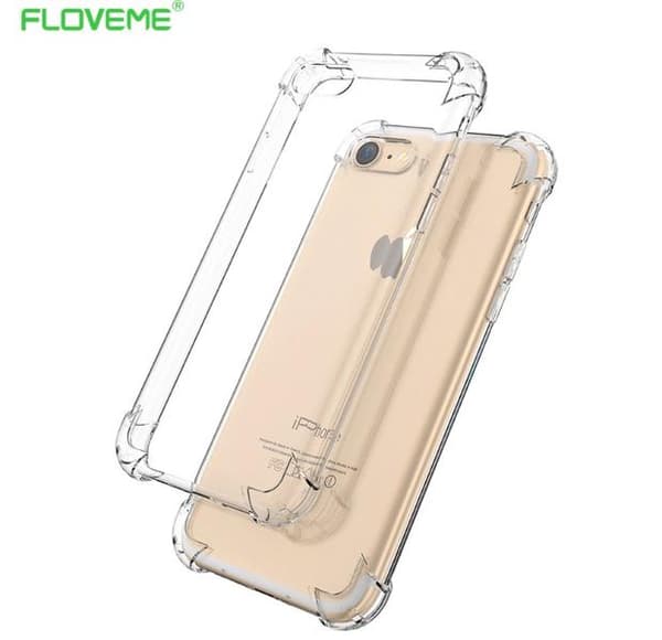 Praktiskt Stilrent Silikonskal iPhone 7 Drop-proof Anti-crash Silver/Grå Silver/Grå