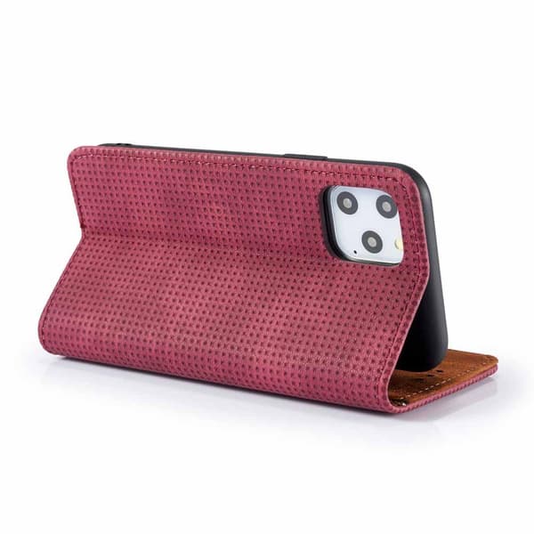 iPhone 11 Pro - Praktiskt Retro Plånboksfodral (LEMAN) Röd Röd
