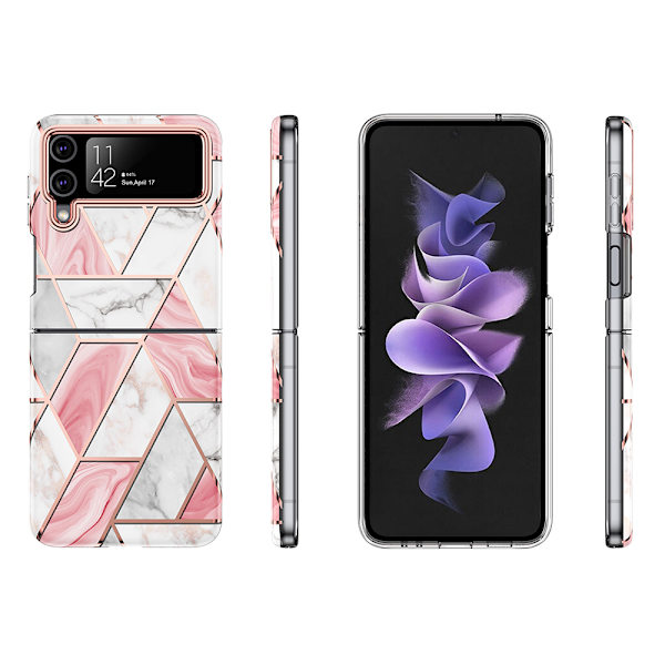Samsung Galaxy Z Flip 3 - Marmor Cover Blå