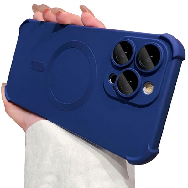 iPhone 13 Pro Max - Silikonskal med Magnetiskt Stötskydd Grå