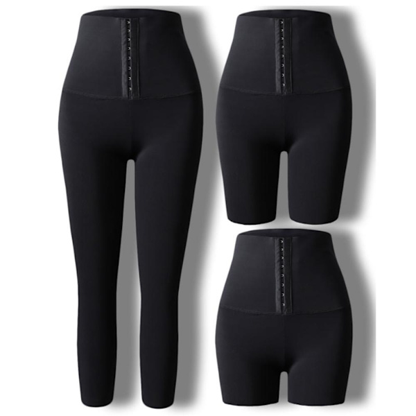 Yogashort Yogabyxor Tränings Leggings Flera Längder Svart XL