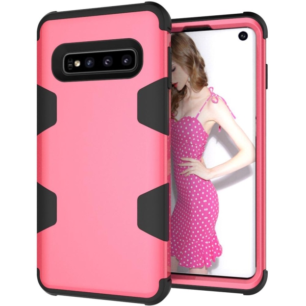 Samsung Galaxy S10 - Praktiskt Skyddande Skal RUGGED ROBOT Svart/Guld