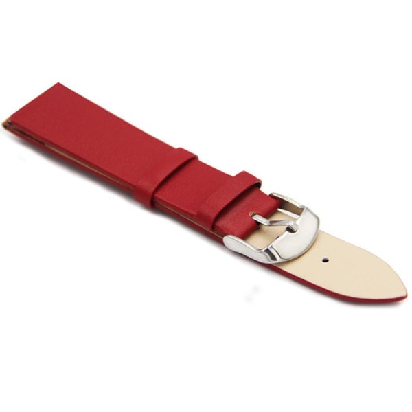 Ardours Klockarmband i PU-Läder (Smooth) i flertalet färger Röd 14mm