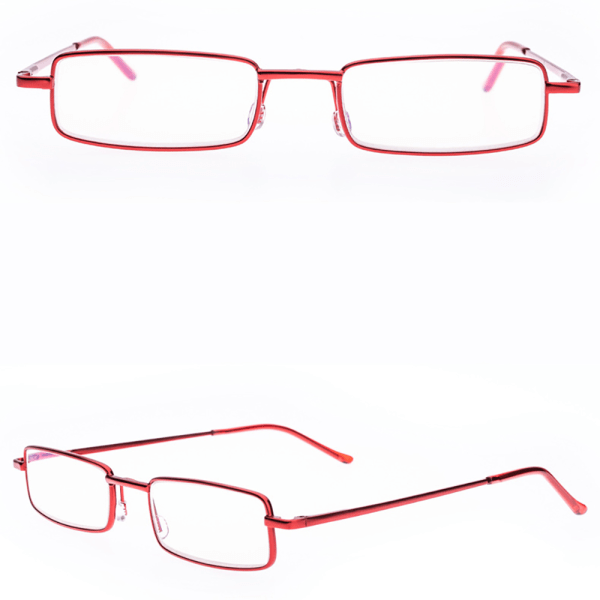Lesebriller med styrke (+1.0-+4.0) Bærbar metallboks UNISEX Röd +1