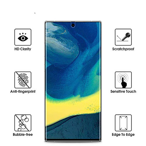 Note 10+ Näytönsuoja 9H Nano-Soft Screen-Fit HD-Clear Transparent