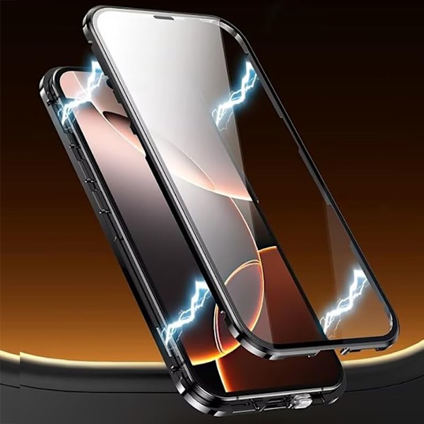 iPhone 16 - Magnetiskt Dubbelsidigt Exklusivt skyddsskal Svart