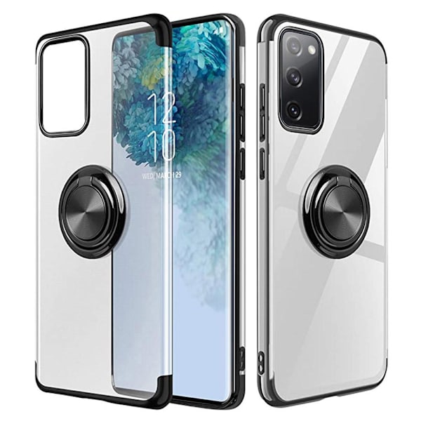 Samsung Galaxy A02S - FLOVEME Skal med Ringhållare Silver