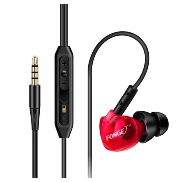 FONGE S500 Sport In-ear-hodetelefoner med mikrofon (øretelefoner) Röd